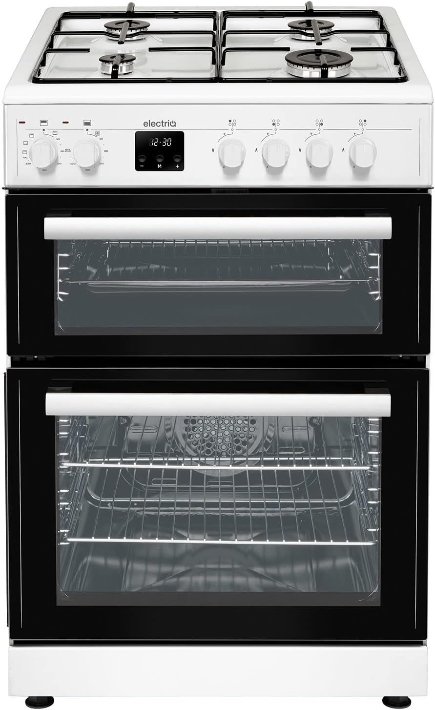 electriQ 60cm Dual Fuel Cooker - White.