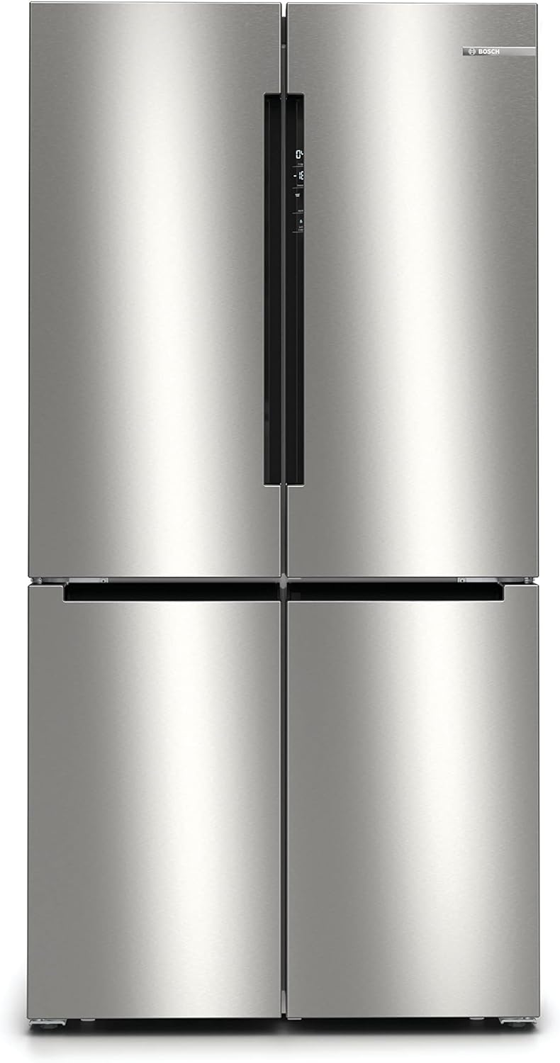 Bosch Home & Kitchen Appliances KFN96APEAG French Door Fridge Freezer with XXL Capacity, NoFrost, HomeConnect, VitaFresh XXL Pro 0C, 183 x 91 cm, Silver, Freestanding, Serie 6.