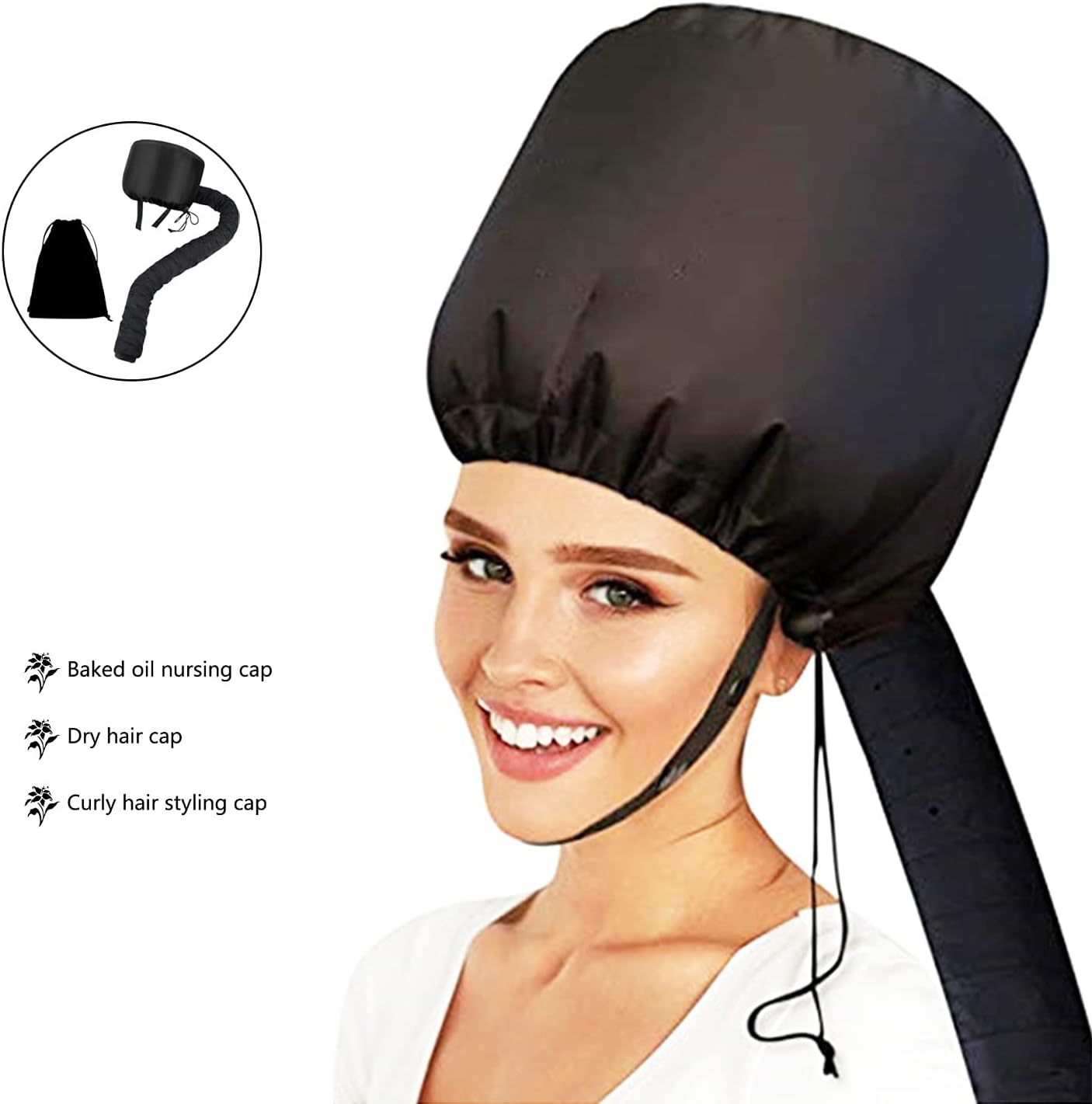 Hadio Bonnet Hood Hair Dryer for Home & Salon Use, Portable Hair Dryer Cap for Deep Conditioning & Heat Therapy, Ideal Hair Steamer for Healthy Hair - Hooded Dryers for Hairdressing and Styling.