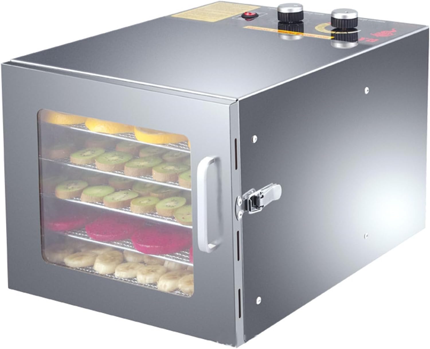 Cashwise Food Dehydrator Machine 6 Tray with Adjustable Temperature Control and Timer, Commercial Drying Fruits Food Dryer for Drying Meat and Vegetables Fish Jerky Herb.