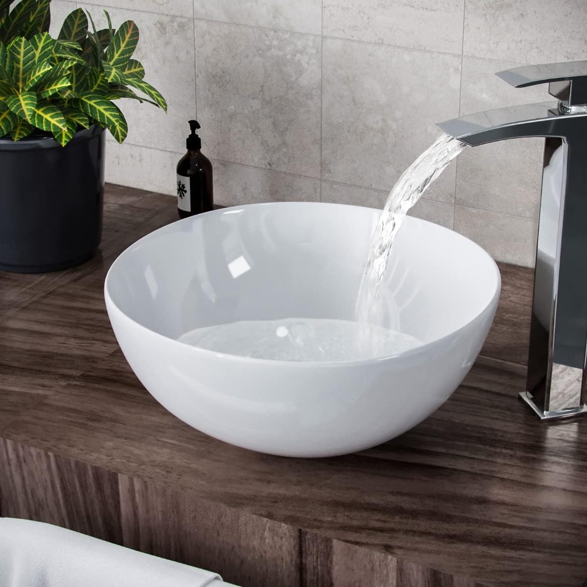 Etive 320mm Round Countertop Basin White.