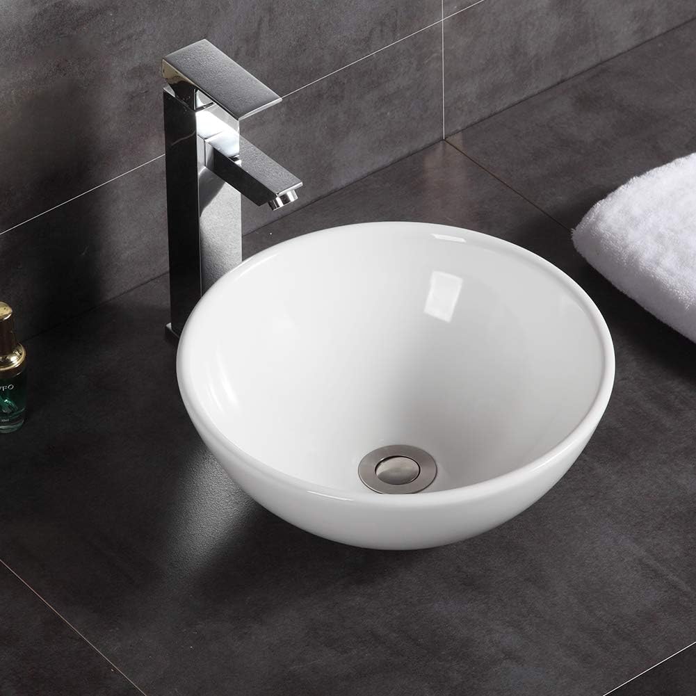 Modern Round Countertop Basin Sink Ceramic Vessel Bowl Washbasin for Lavatory Bathroom 320 x 320 x 130mm.