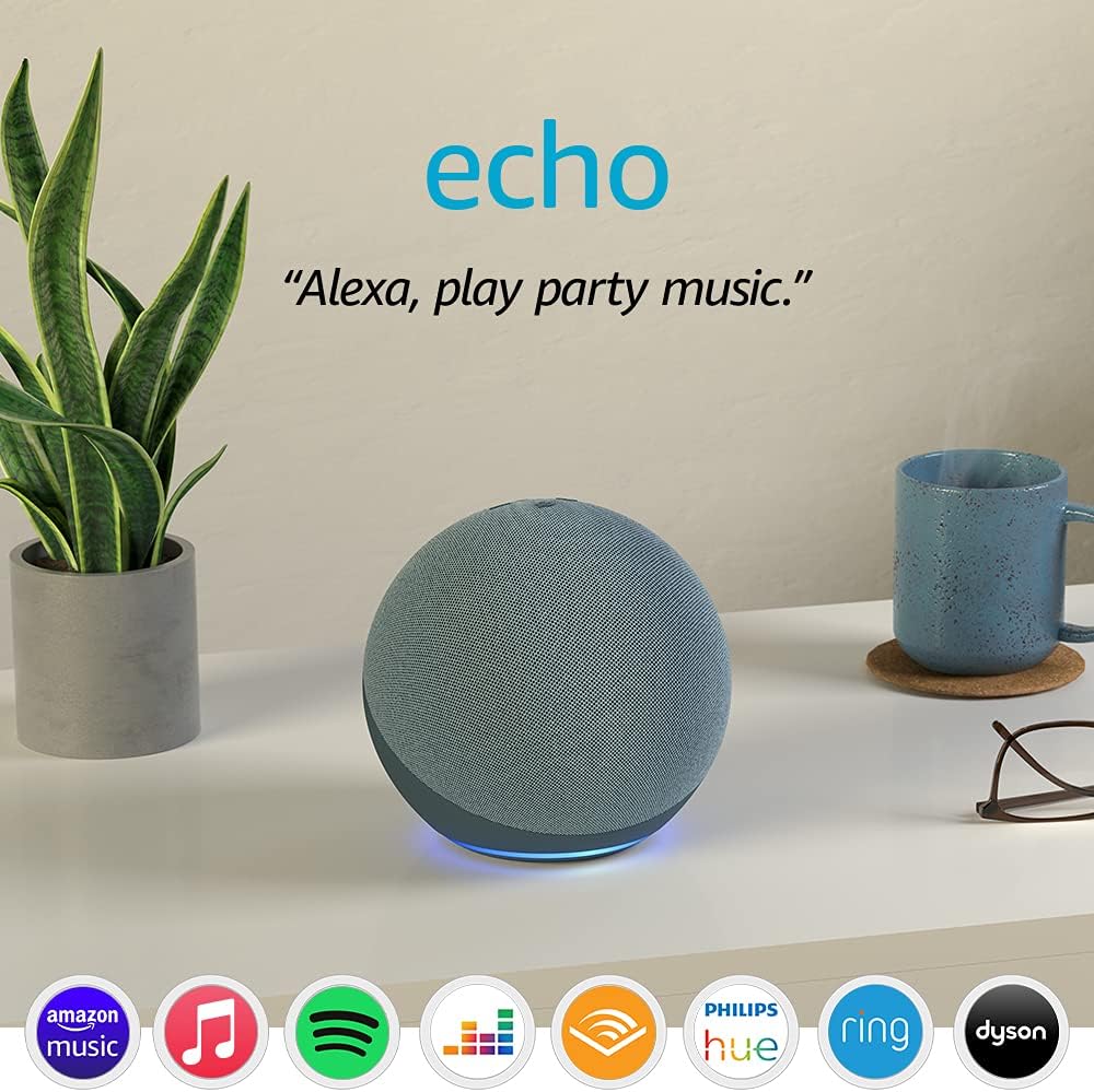 Certified Refurbished Echo (4th generation, 2020 release) | With premium sound, smart home hub and Alexa | Twilight Blue.