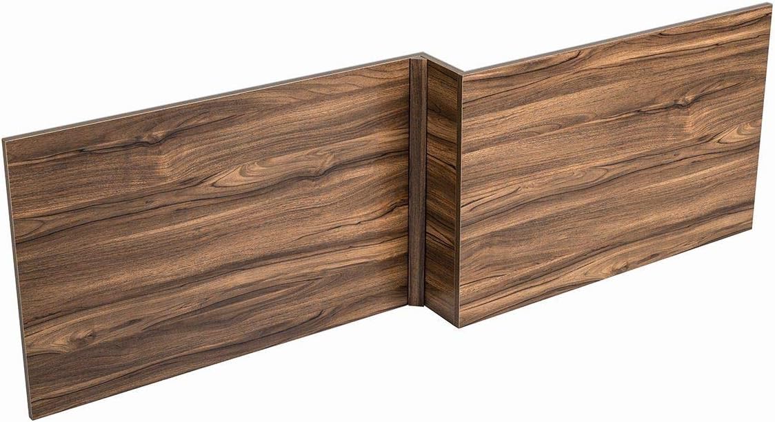 NRG L Shaped End Bath Panels for Bathroom Soaking Bathtub Walnut 700mm.