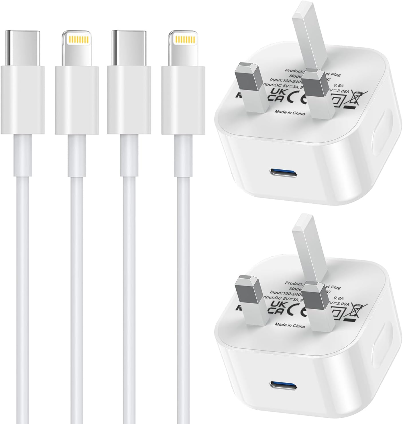 iPhone Charger,2 Pack iPhone Fast Charger Cable and Plug 20W Quick Charge for Apple iPhone 14 13 12 11 Pro Max XS Max XS XR X SE 8 8 Plus,New Rapid USB C to Lightning Charging Lead and Phone Plug