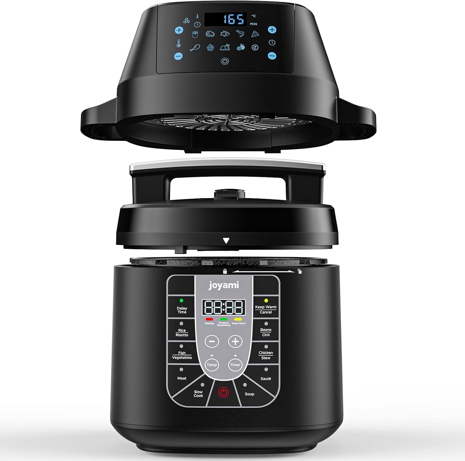 joyami Multi Cooker Pressure Cook 9 in 1 Air Fry, Sous Vide, Dehydrate, Warm, Sauté, Bake, Steam 1530W 6L.