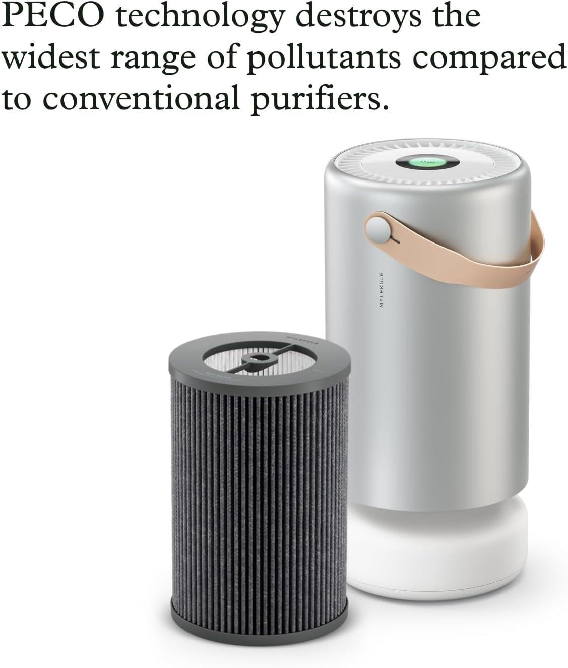 Molekule Air Pro Air Purifier for Large Rooms and Offices up to 93m² - PECO-Filter, Alexa-Enabled, Destroys Allergens, Bacteria, Viruses, Smoke, Mould, VOC, Auto Protect Mode, Smart Air Quality Sensor.