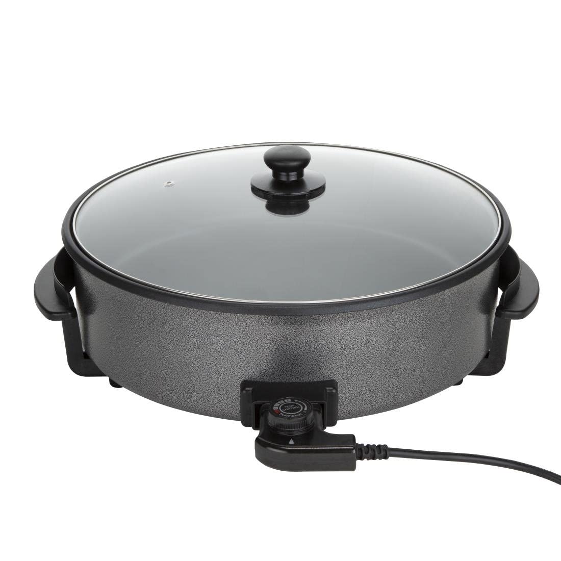 Caterlite Deep Multi Cooker in Grey with Toughened Glass Lid - 1.5kW - 90 mm.