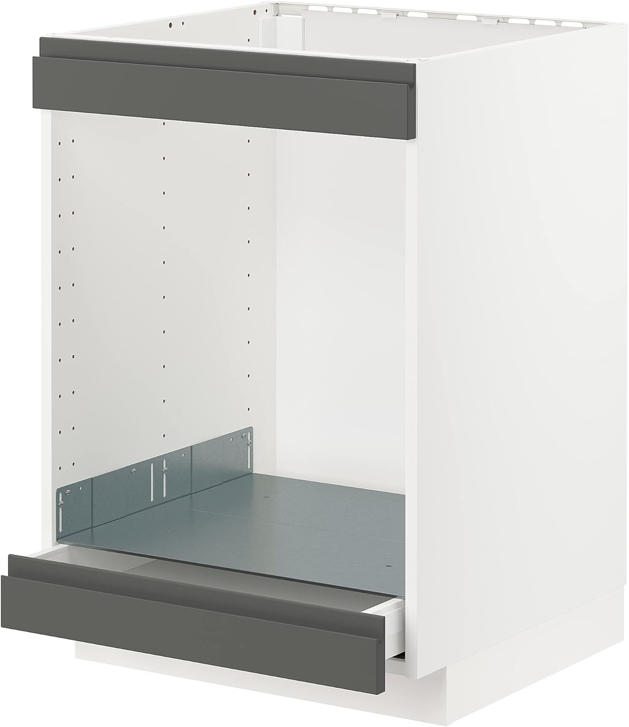 IKEA METOD/MAXIMERA Base cab for hob+Oven w Drawer, 60x60 cm, White/Voxtorp Dark Grey.