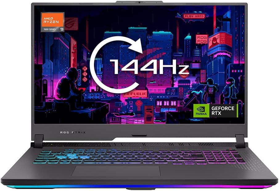 ASUS ROG Strix 17 G731PI 17.3" 144Hz Full HD Gaming Laptop (AMD Ryzen 9-7845HX, NVIDIA GeForce RTX 4060, 16GB RAM, 1TB PCIe SSD, Windows 11, Per Key RGB Keyboard).