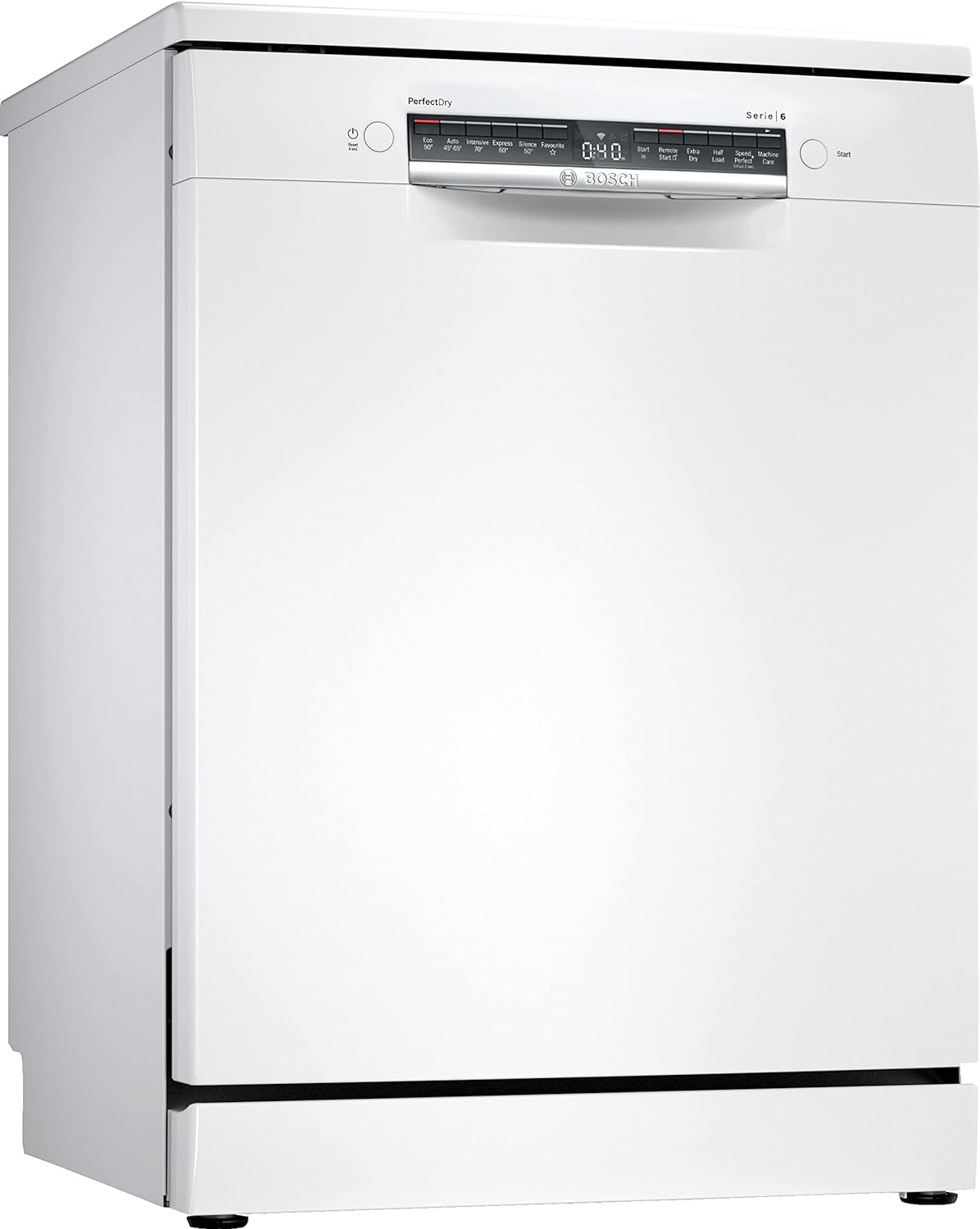 Bosch Home & Kitchen Appliances Bosch Series 6 SMS6ZCW00G Dishwasher with 14 place settings, 9.5 litres water consumption, PerfectDry, Rackmatic, Wifi enabled via Home Connect App, Freestanding, White.