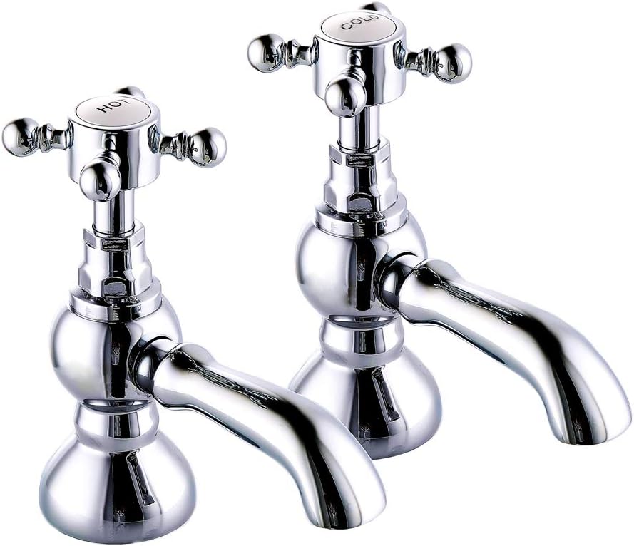 NRG Traditional Bath Shower Filler Mixer Tap & Bathroom Shower Head Set Chrome Brass.