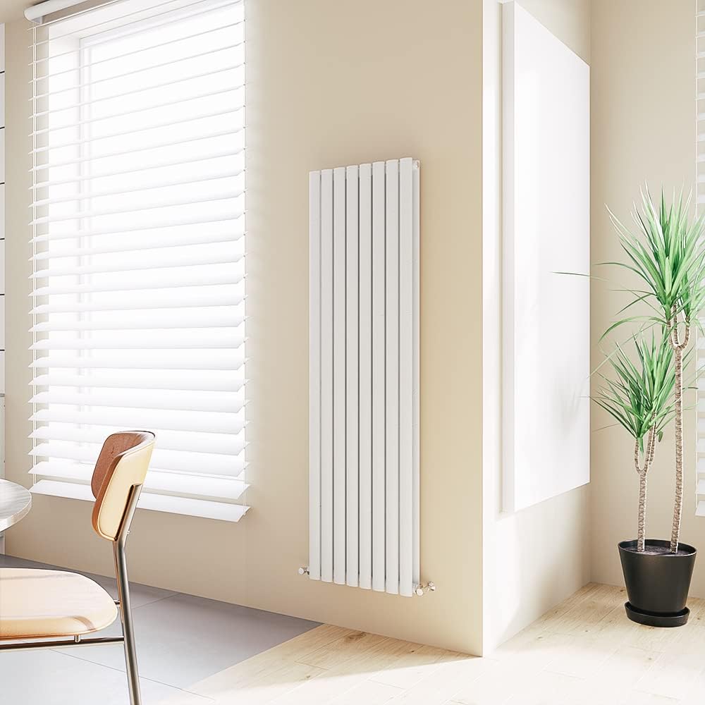 Vertical Radiator Oval Column Designer Central Heating Tall Rad 1600x354mm Single White.