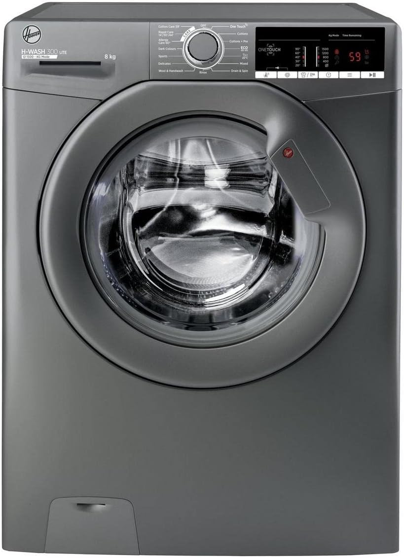 Hoover H3W58TGGE 8kg 1500 Spin Washing Machine - Graphite - D Energy Rated.