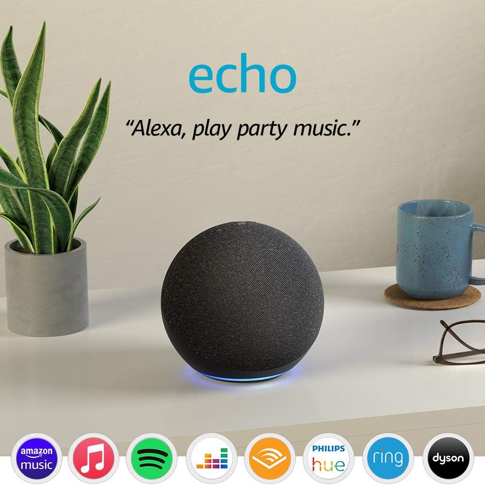 Certified Refurbished Echo (4th generation, 2020 release) | With premium sound, smart home hub and Alexa | Charcoal.