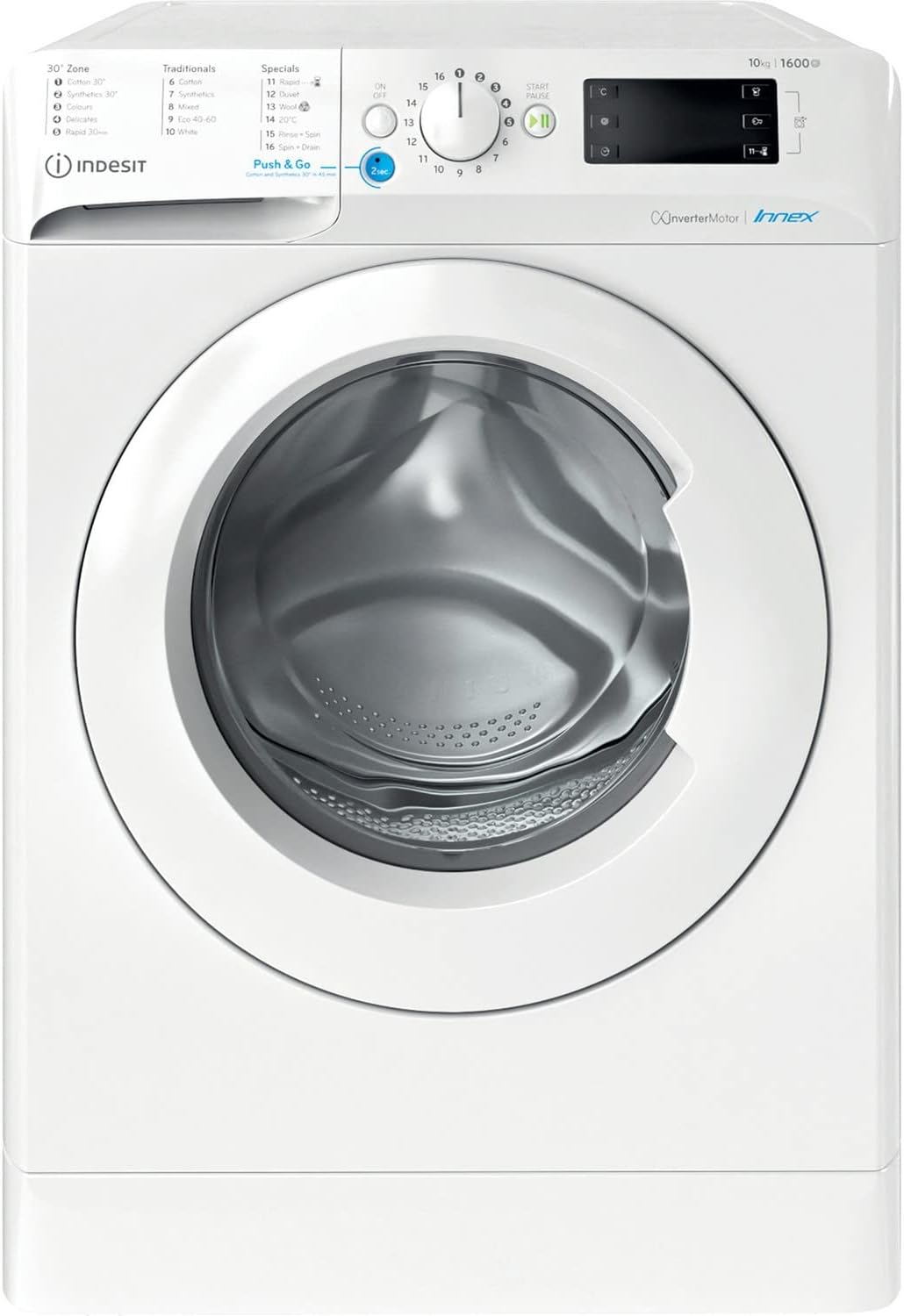 Indesit 10kg 1600rpm Freestanding Washing Machine - White.