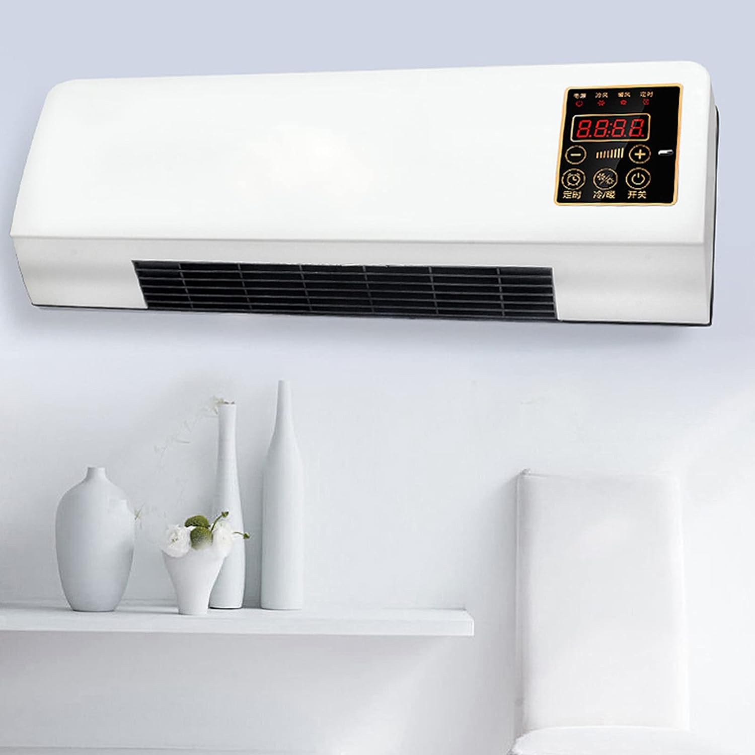 Dpofirs 2 in 1 Cooling Heating Air Conditioner, 2000W All Season Heater and Fan Combo, Multi Gear Temperature, 1 Key Air Outlet Heater Fan for Home Office.