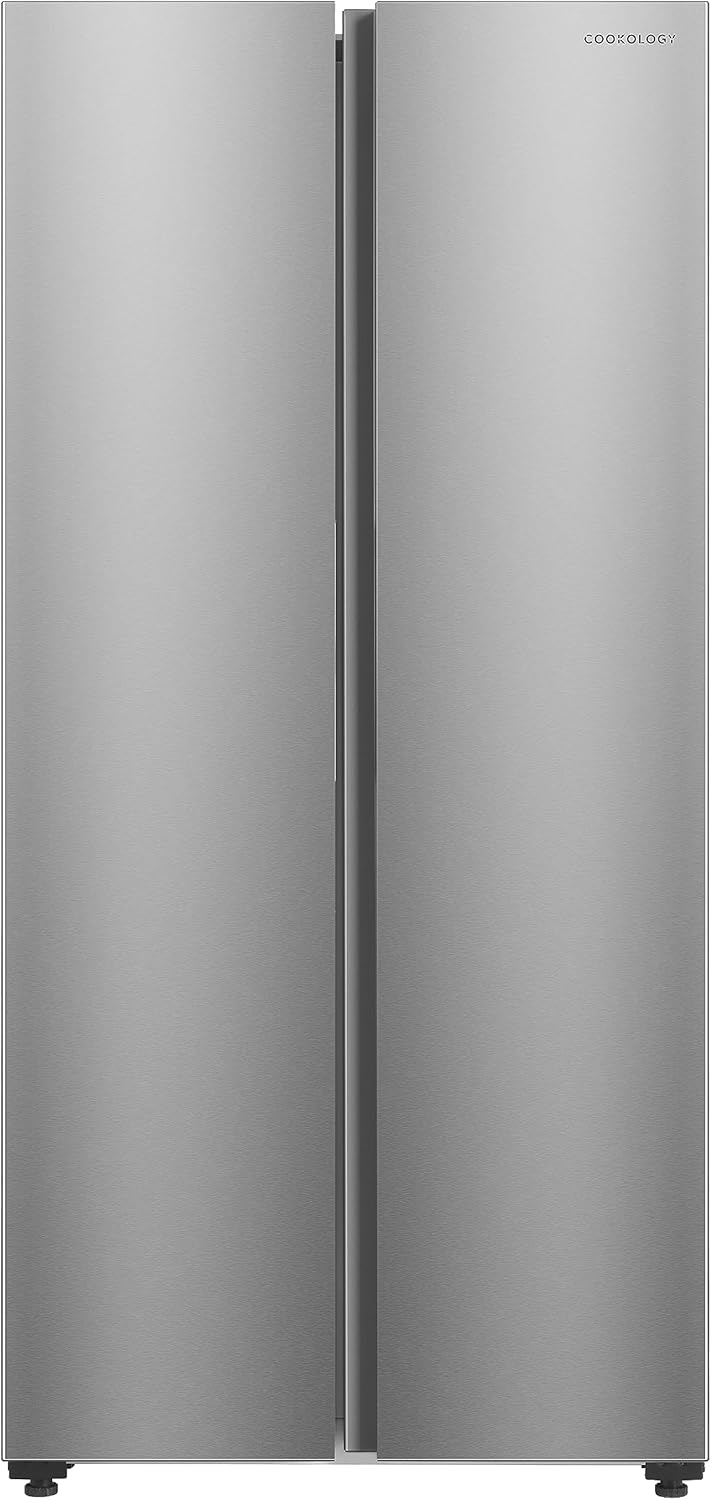 Cookology CSBS460IX 460 Litre Freestanding American Side-by-Side Fridge Freezer, Frost Free, Adjustable Temperature Control with Super Freeze Setting - In Inox.