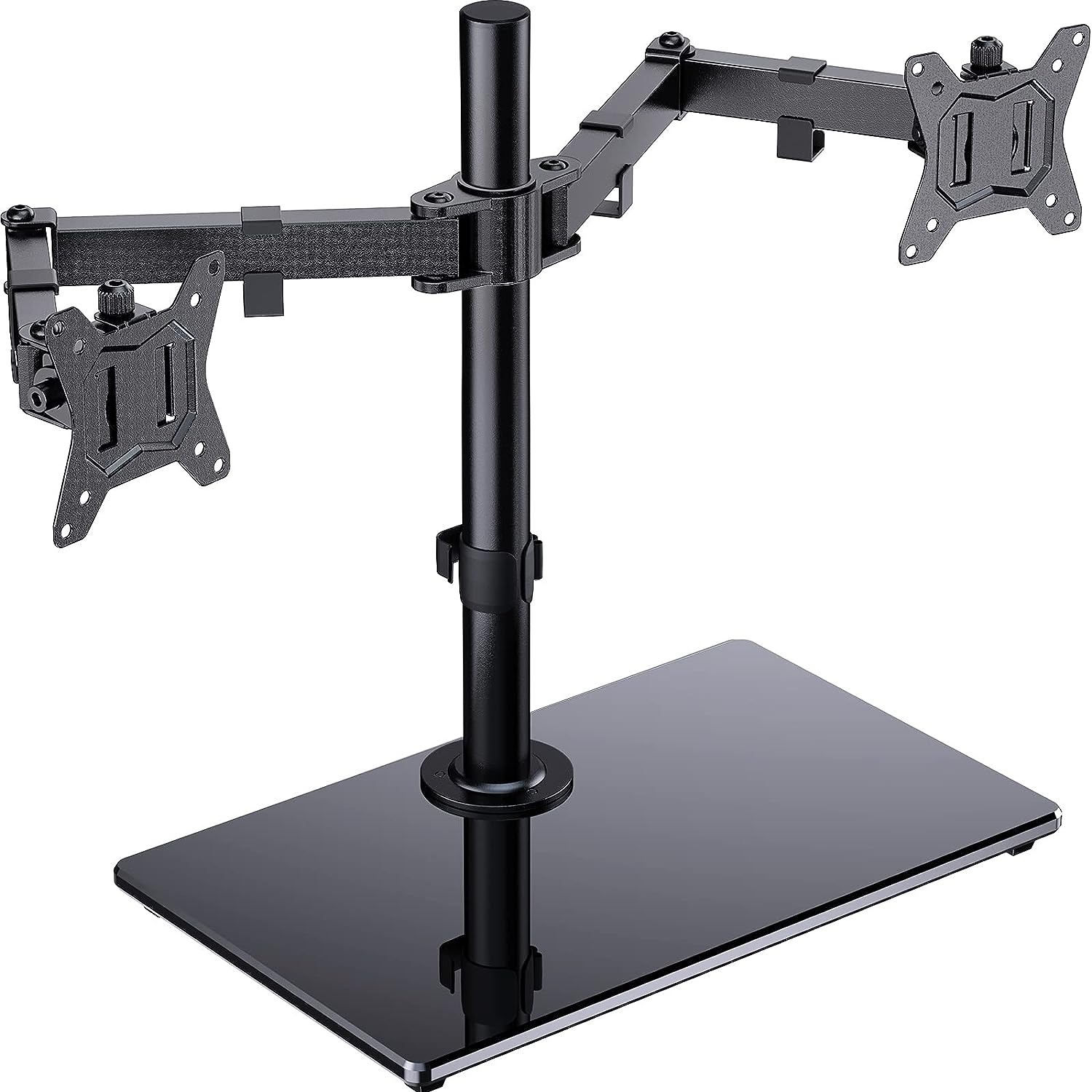 ErGear Dual Monitor Stand for 13”- 32” Screen, Freestanding Dual Monitor Arm Desk Mount with Sturdy Base, Adjustable Double Monitor Stand Hold 8KG/Arm.