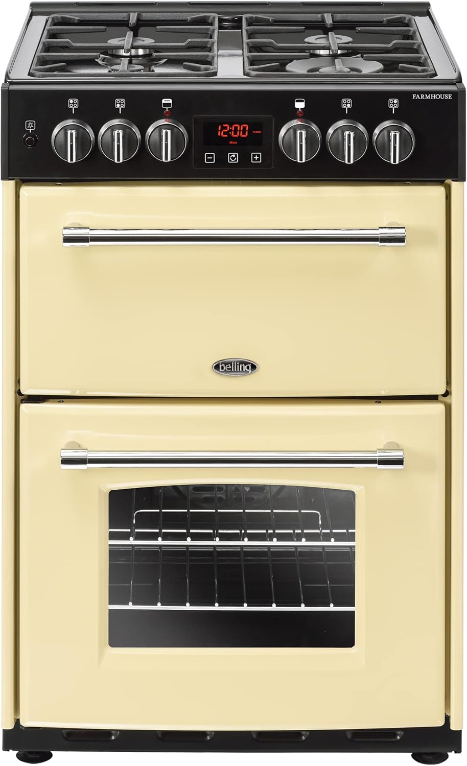 Belling Farmhouse 60DF Dual Fuel Range Cooker, Cream, 60cm.