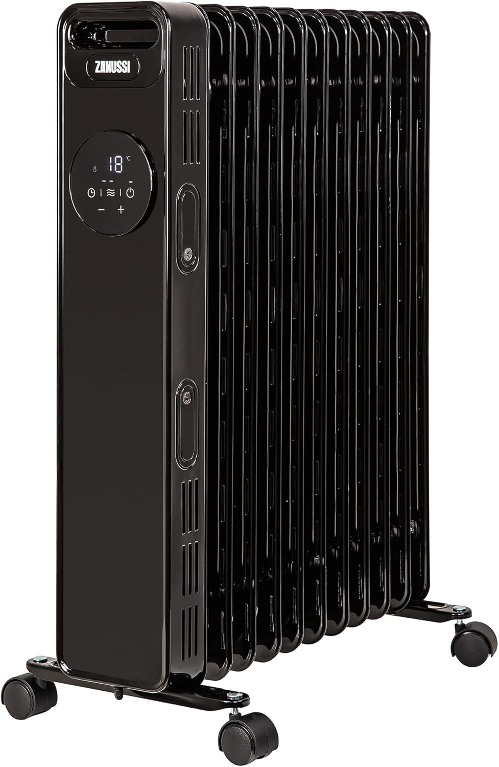 Zanussi 2300W Oil Filled Radiator 11 Fin Portable Electric Heater & Remote Control, Black, Display & 24 Hour Timer, Adjustable Thermostat, 3 Heat Settings, Safety Cut-off, 20 m sq Room Size ZOFR5005B.