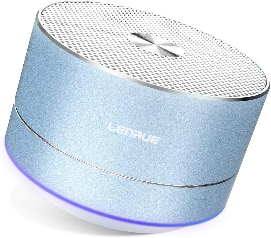 LENRUE A2 Bluetooth Speaker, Mini Wireless Speakers with LED Lights, Ultra-Portable Speaker with Crystal Clear Audio for On-the-Go Listening, For iPhone, iPad, (Rose Gold).