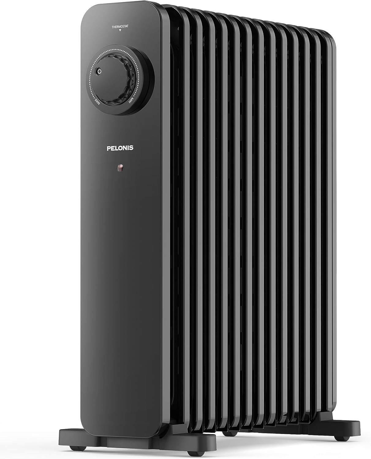 PELONIS PHOENIX 13M Oil Filled Radiator 2500W, Silent Space Heater - 13 Fins with Adjustable Thermostat, Black.