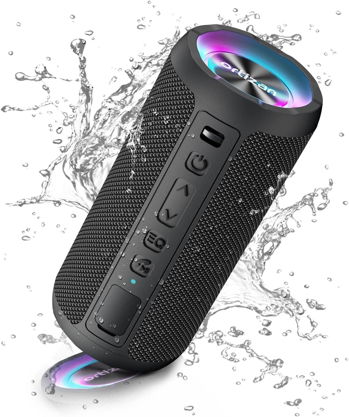 Ortizan Bluetooth Speaker, Portable Wireless Bluetooth Speakers With Led Light, Louder Volume & Enhanced Bass, IPX7 Waterproof, 30H Playtime, Durable Loud Outdoor Speaker for Travel, Sport.