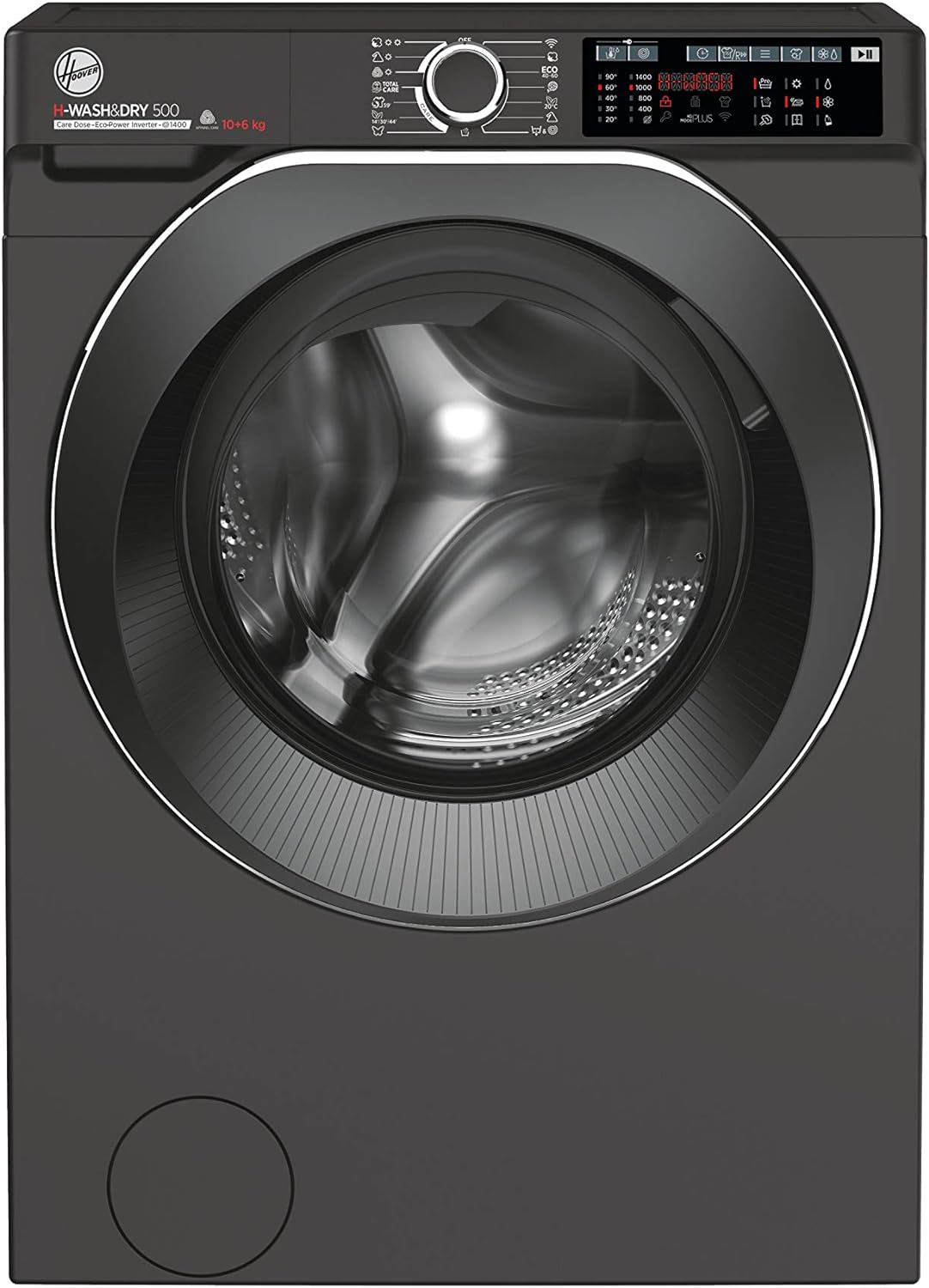 Hoover H-Wash 500 HD4149AMBCB Freestanding Washer Dryer, Large Capacity, 14 kg/9 kg Load, 1400 rpm, Black.