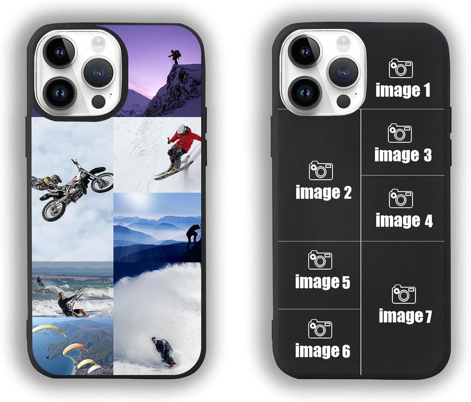 Personalised Phone Case, Custom Phone Case,for Apple iPhone 11/12/13/14/15 Pro Max X/XR/XS, Collage Photo Text Name, Customised Gifts for Birthday, Wedding, Anniversary (5 Photo).