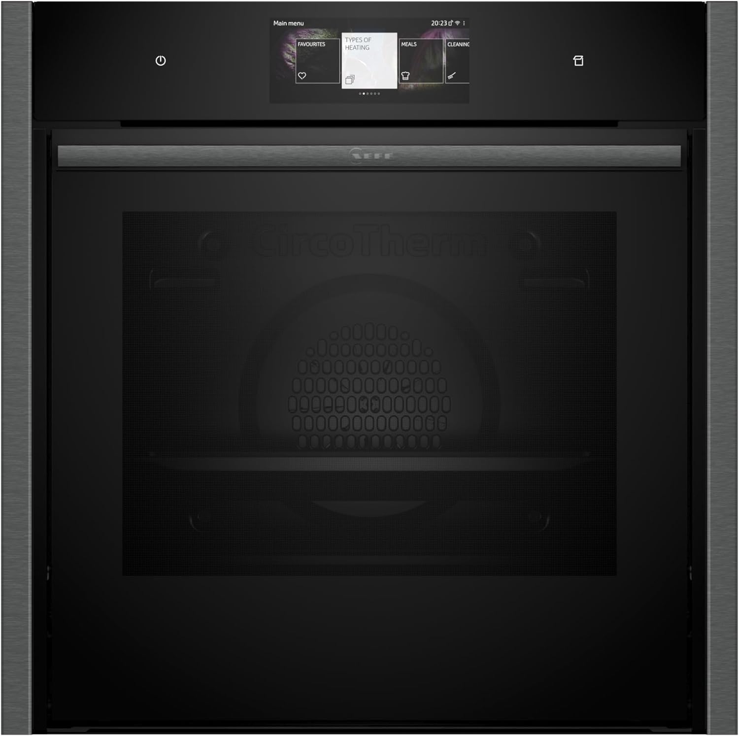 NEFF N90 B64VT73G0B Slide and Hide Single Oven with Pyrolytic Self Cleaning, Premium 6,8’’ Full Touch TFT Display, Steam Boost, CircoTherm, Soft Open and Close, Integrated, 60 x 60cm.