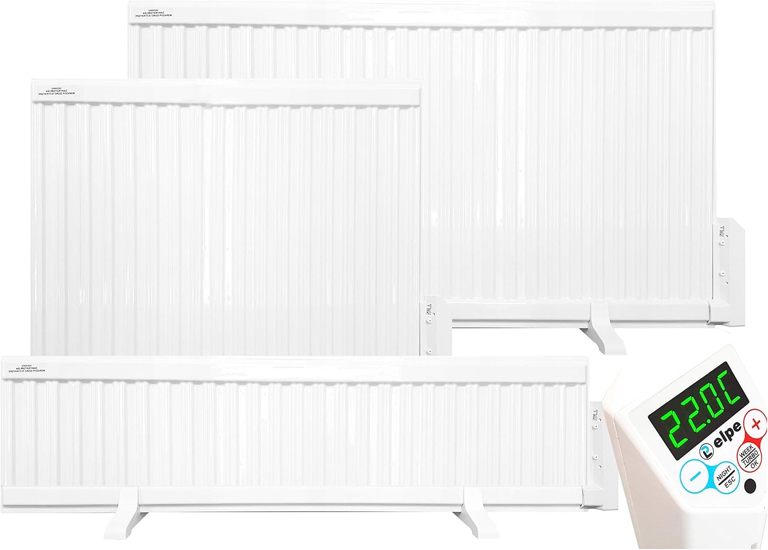 Oil Filled Electric Radiator Heater Wall Mounted or Portable with LCD Thermostat Programmable (1500W - 780mm x 660mm*).