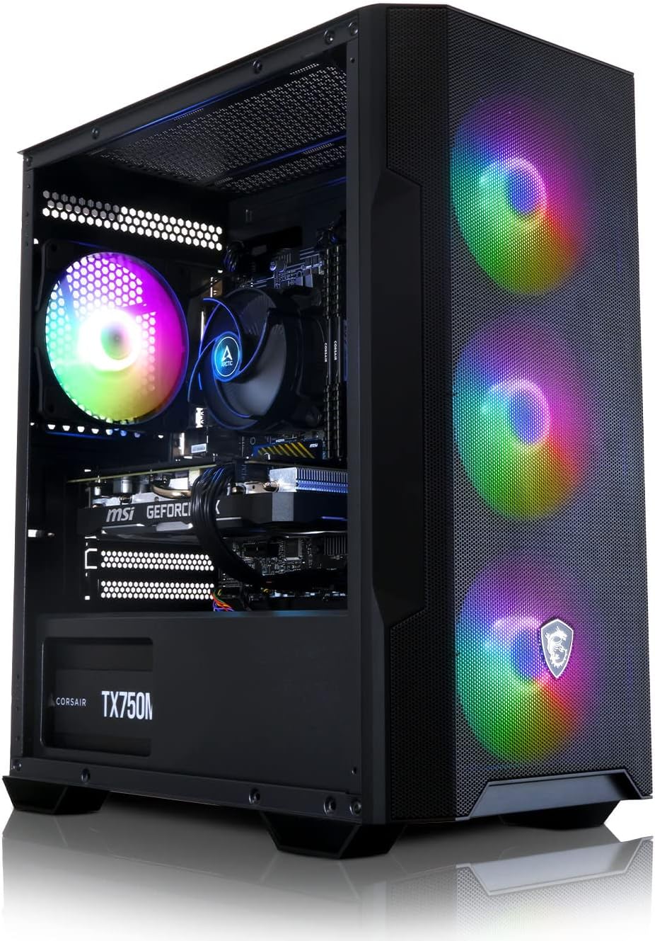 ADMI Gaming PC: Intel i5 11400F 4.3Ghz - RTX 3050 6GB - 16GB DDR4-1TB SSD - WiFi - MSI M100R RGB - Windows 11.