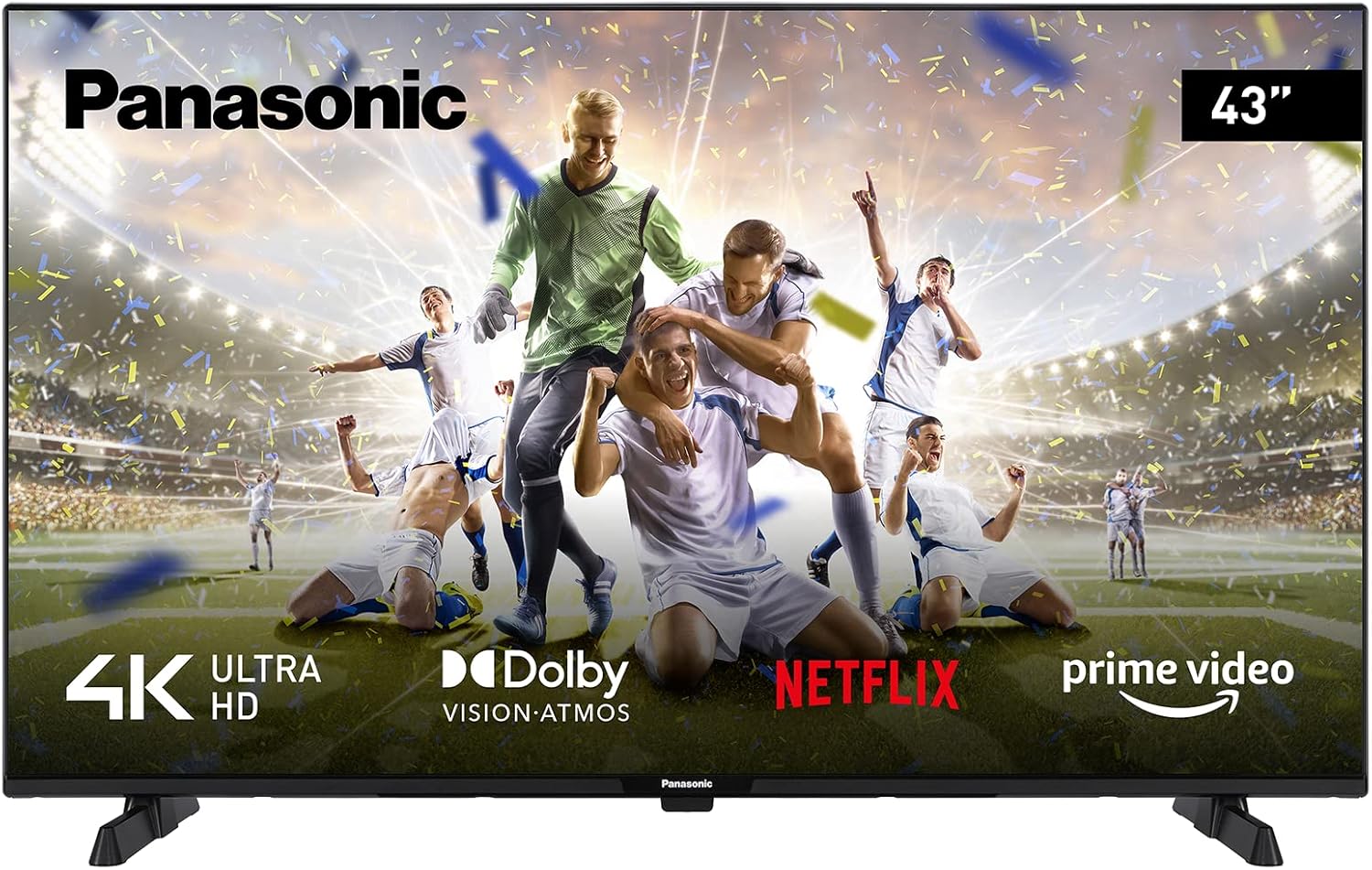 Panasonic TX-43MX610B, 43 Inch 4K Ultra HD LED Smart 2023 TV, High Dynamic Range (HDR), Linux TV, Dolby Atmos & Dolby Vision, Google Assistant, Amazon Alexa, 2 Feet Pedestal, Black