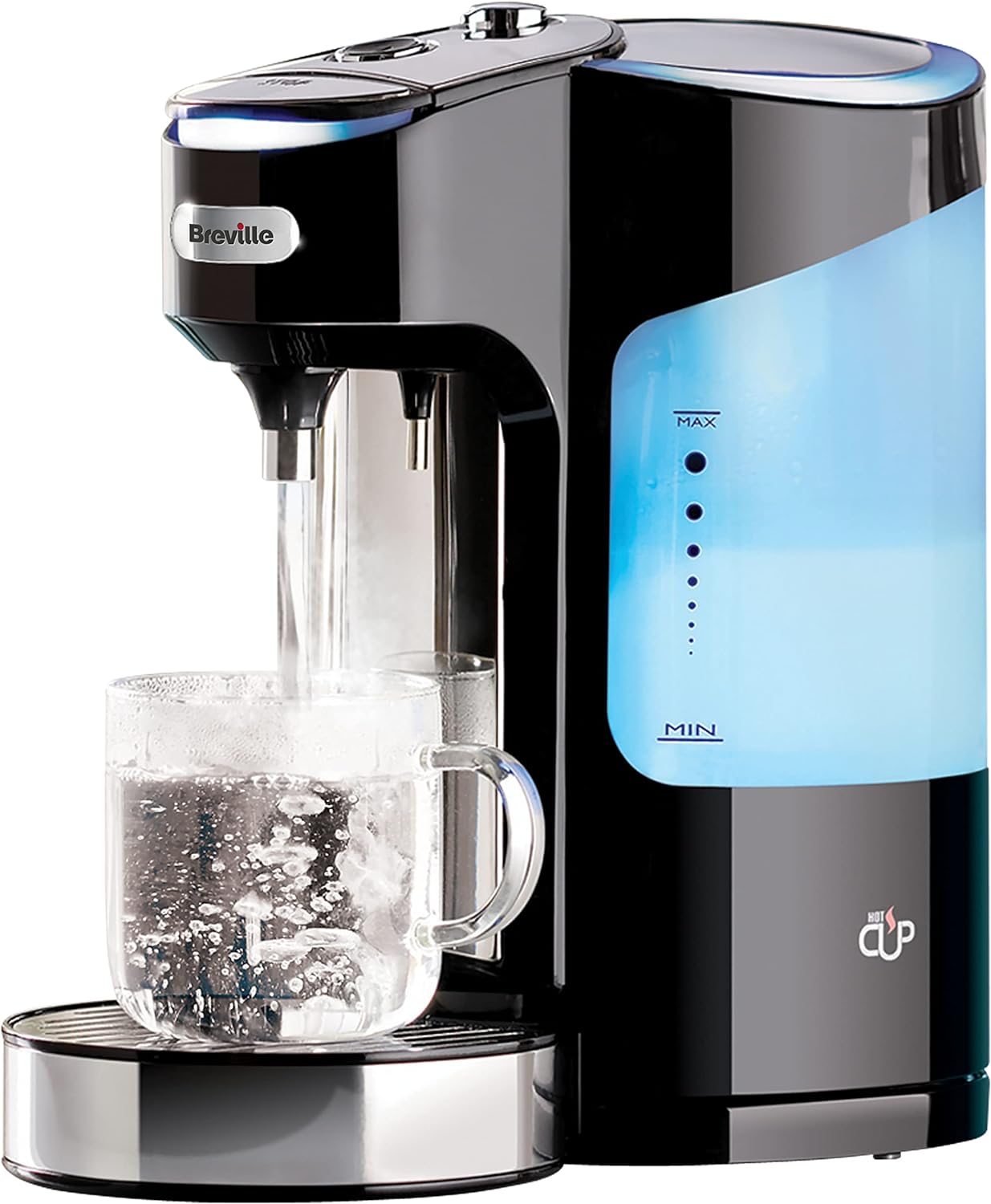 Breville HotCup Hot Water Dispenser | 3kW Fast Boil & Variable Dispense | 2.0L | Energy-efficient use | Gloss Black [VKJ318].