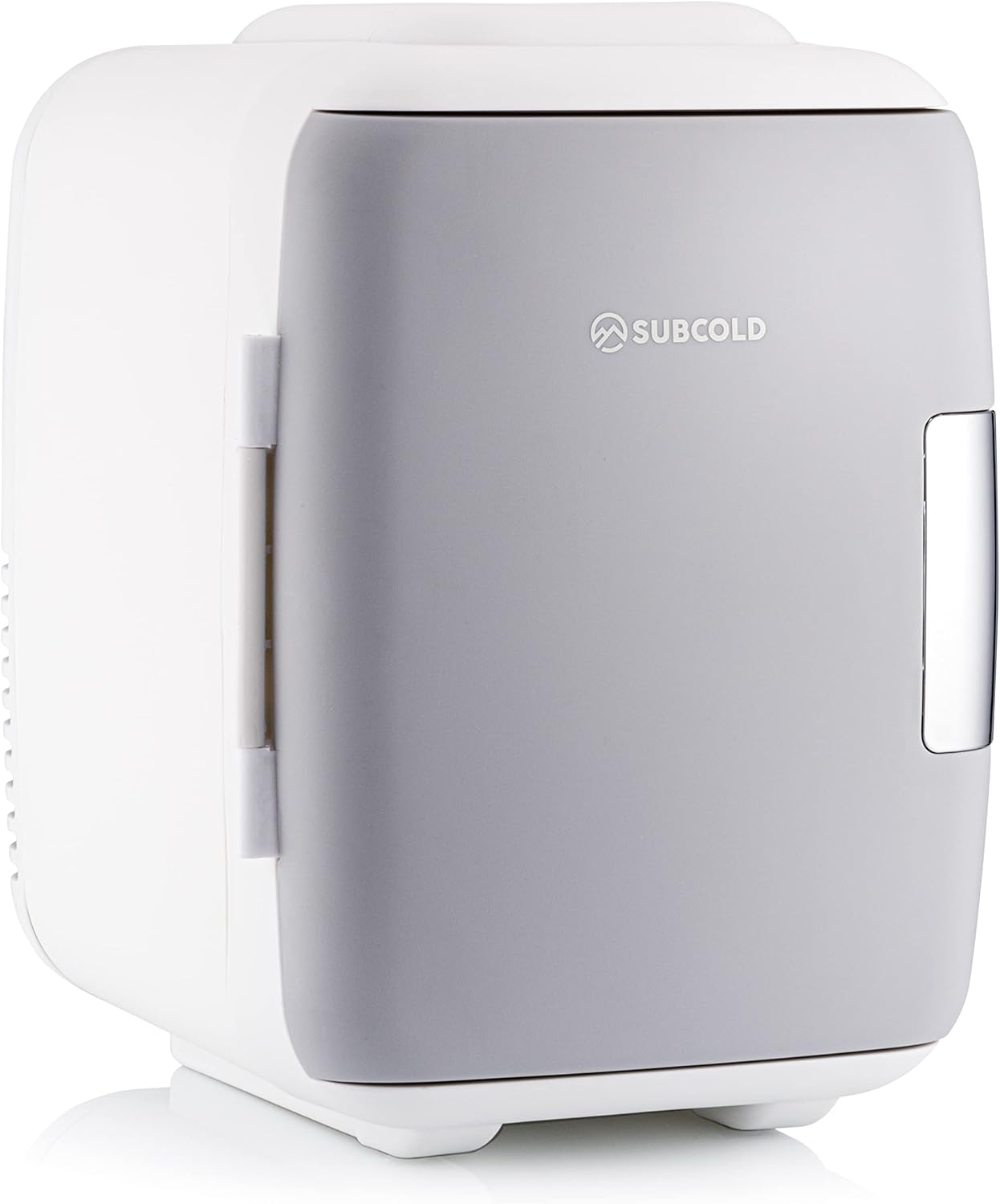 Subcold Classic4 Mini Fridge - Cooler & Warmer | 4 Litre/6 Cans | AC+USB | Portable Small Fridge for Skincare, Bedroom, Dorm, Car, Travel (White).