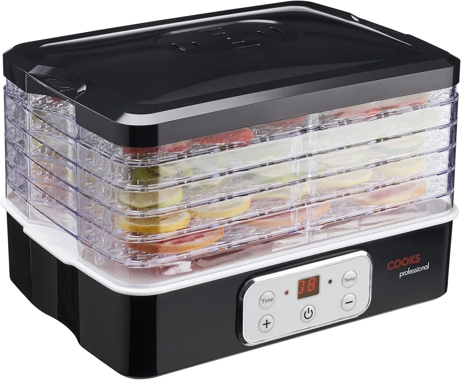 Cooks Professional Food Dehydrator | Food Dehydrators with Trays | Fruit Dryer Machine for Home | Adjustable Temperature Control and Timer 240W | (5 Tier).