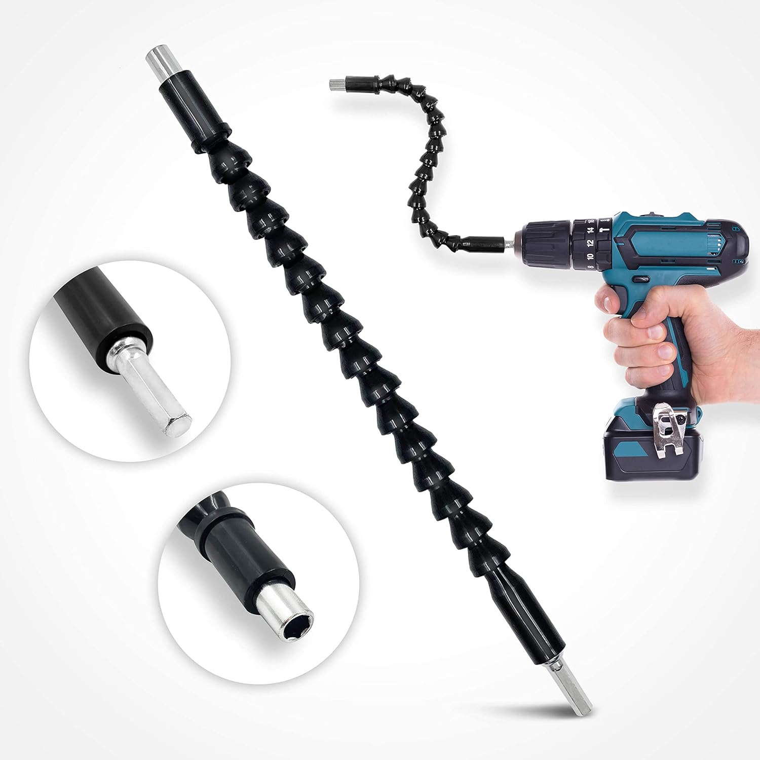 CZ Store Drill Bit Extension |11.61", 0.25" Tip|✮Lifetime Guaranteed✮- Strong, Flexible Shaft Casing, Magnetic Hex Chuck Attachment, 360-Degree Rotation - Electric Cordless Screwdriver Accessories.