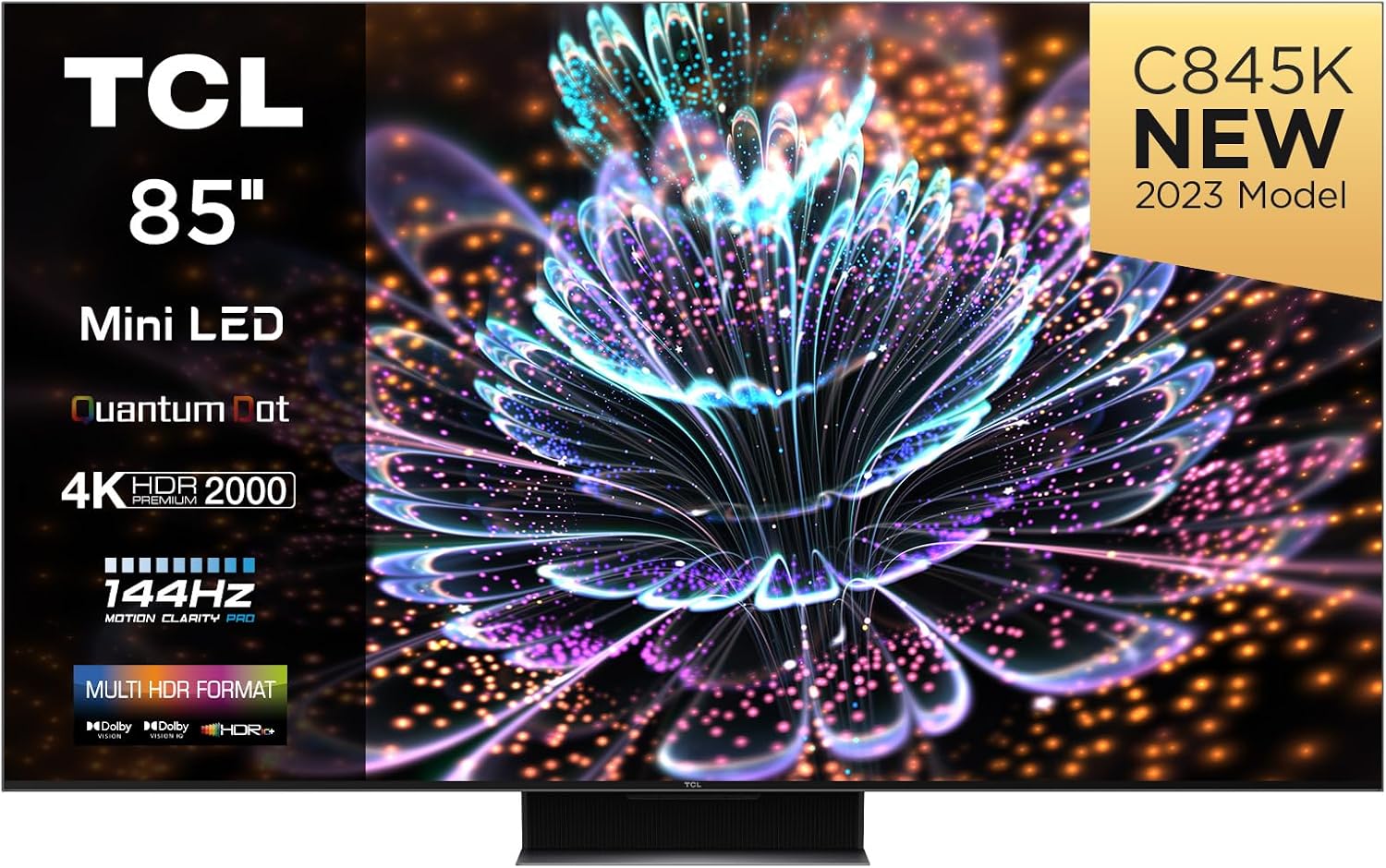 TCL 75C805K 75-inch QLED Mini LED, Full Array 4K HDR Premium 1300nits, Smart Gaming TV Powered by Google (Freesyncy Premium Pro, 144Hz Motion Clarity Pro, Dolby Vision IQ & Atmos, Onkyo sound).