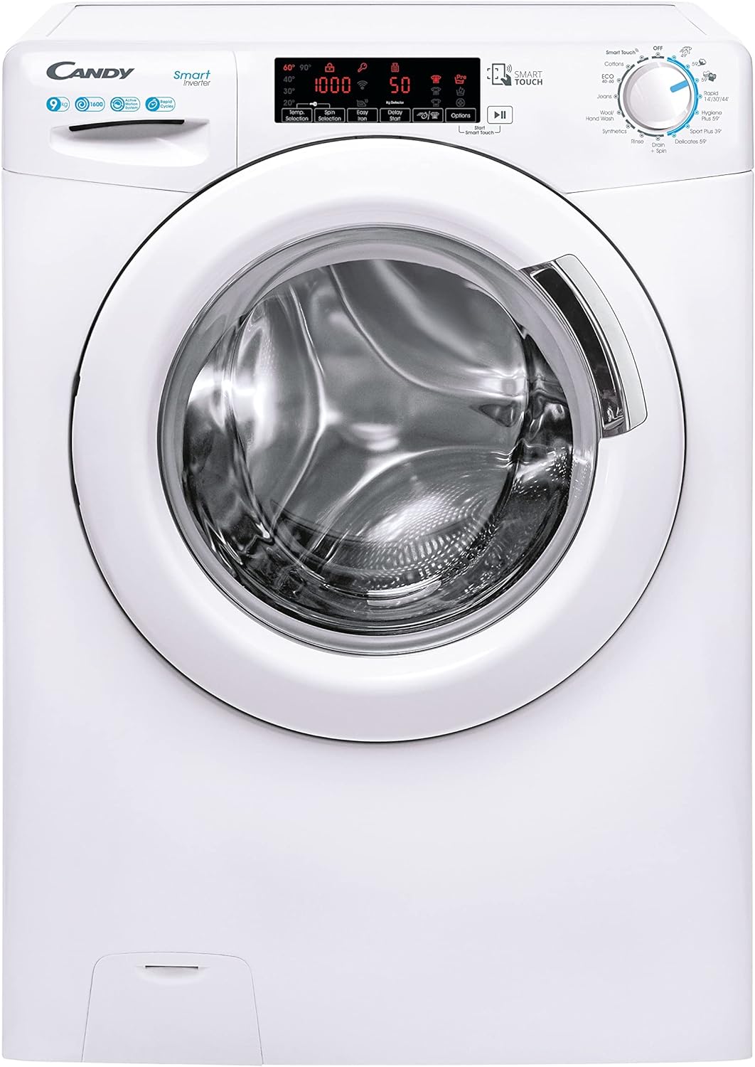 Candy CS69TME/1-80 9kg Washing Machine with 1600 rpm - White - B Rated, Green,white.