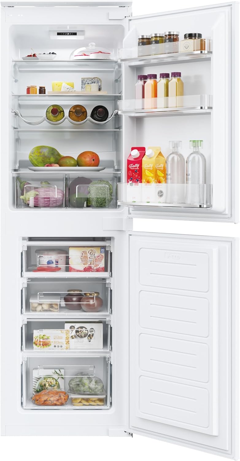 Hoover HOB50S518EK Integrated Static Fridge Freezer 233L Total Capacity, 50:50 split, White, E Rated.