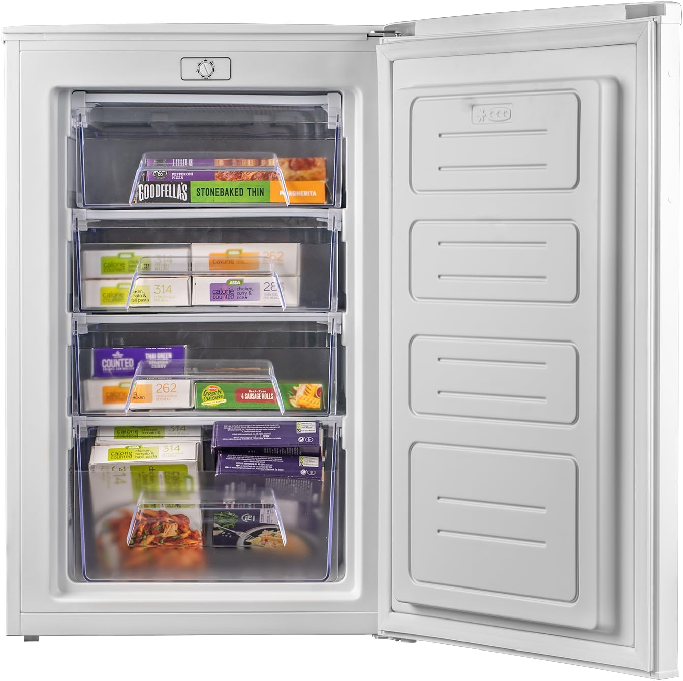 55cm Undercounter Freezer with Adjustable Temperature and Reversible Door in White - SFZ55WH.