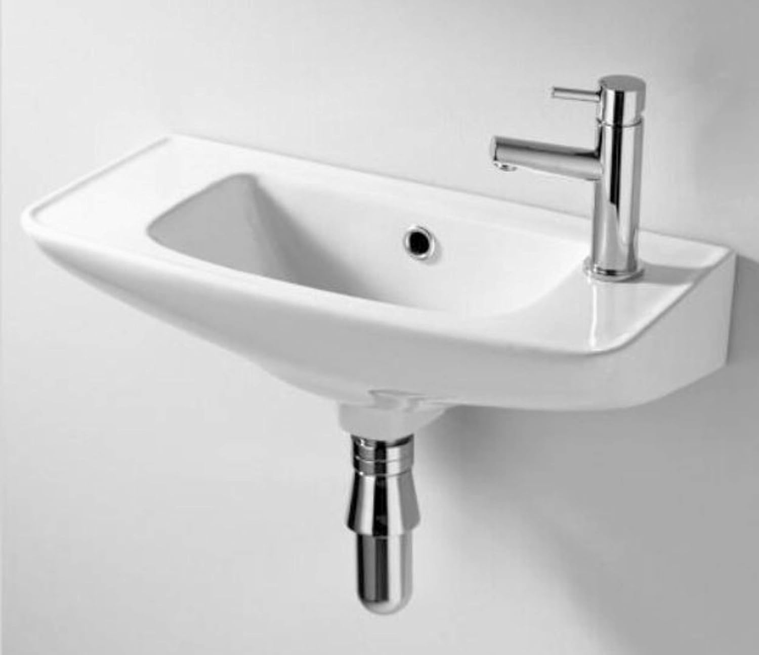 Wall Hung Ceramic Cloakroom Basin White Bathroom Sink 500mmx215mm.