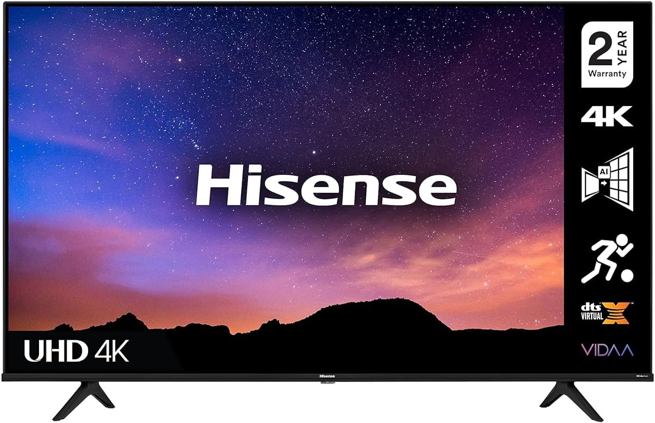 HISENSE 65A6GTUK (65 Inch) 4K UHD Smart TV, with Dolby Vision HDR, DTS Virtual X, Youtube, Netflix, Freeview Play and Alexa Built-in, Bluetooth and WiFi (2021 NEW), Operating System VIDAA.