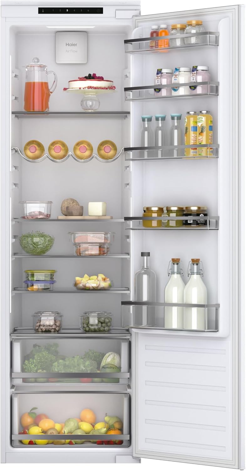 Haier HAMS518EWK Integrated Tall Larder Fridge 316L Total Capacity, White, E Rated.