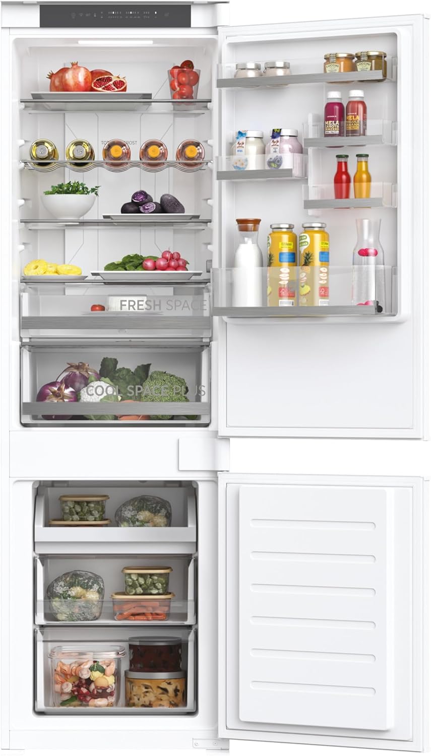 Hoover HFTNF5518EW-1 Integrated Total No Frost Fridge Freezer 248L Total Capacity, 70:30 split, White, E Rated.