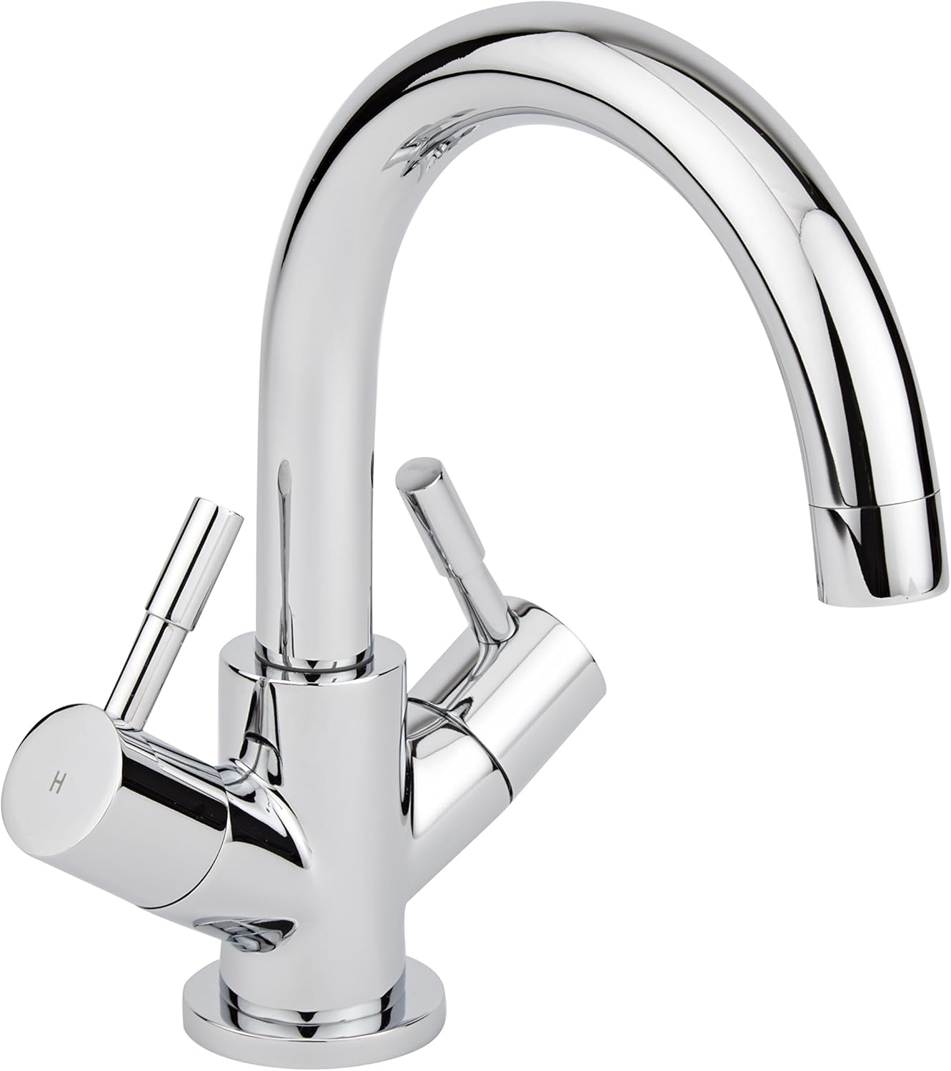 Milano Mirage - Modern Mono Bathroom Basin Mixer Tap with Swivel Spout - Chrome.