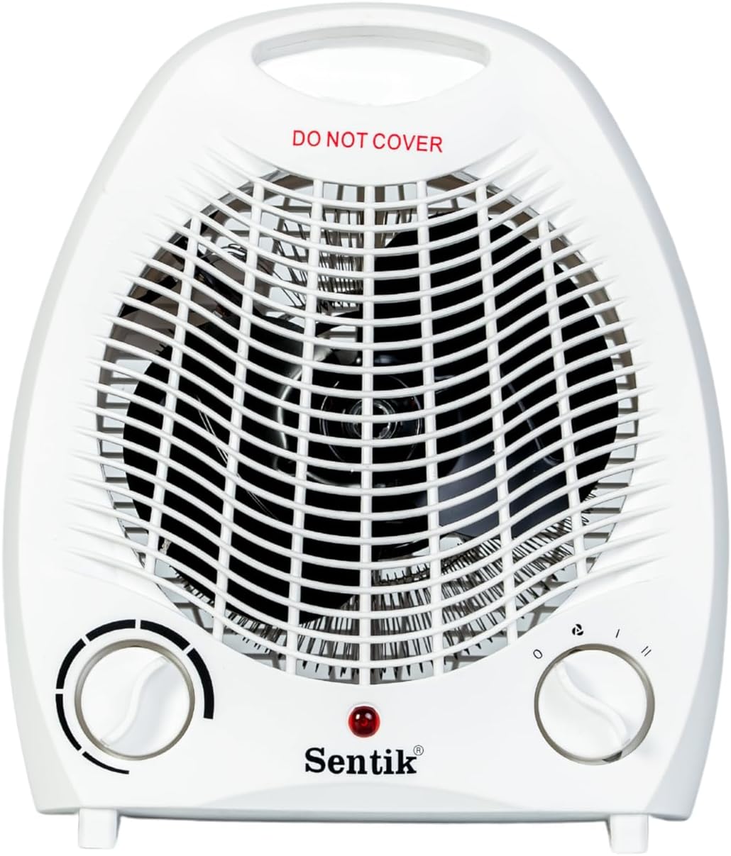 SENTIK® Fan Heater with Heat And Cool Air Function, 2kw Safe to use Electric Heater Energy Efficient For Home With Adjustable Thermostat, Overheat Protection (Design 1).