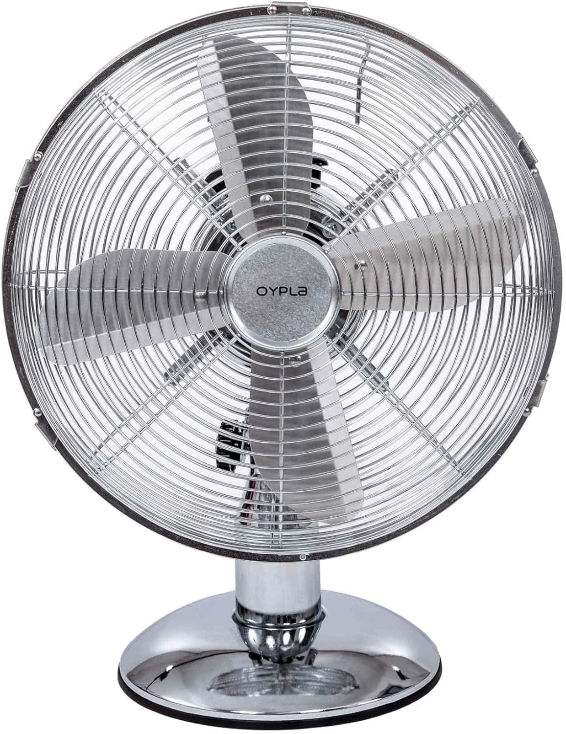 Oypla Electrical 12" Inch Chrome Metal 3 Speed Desk Fan Oscillating.