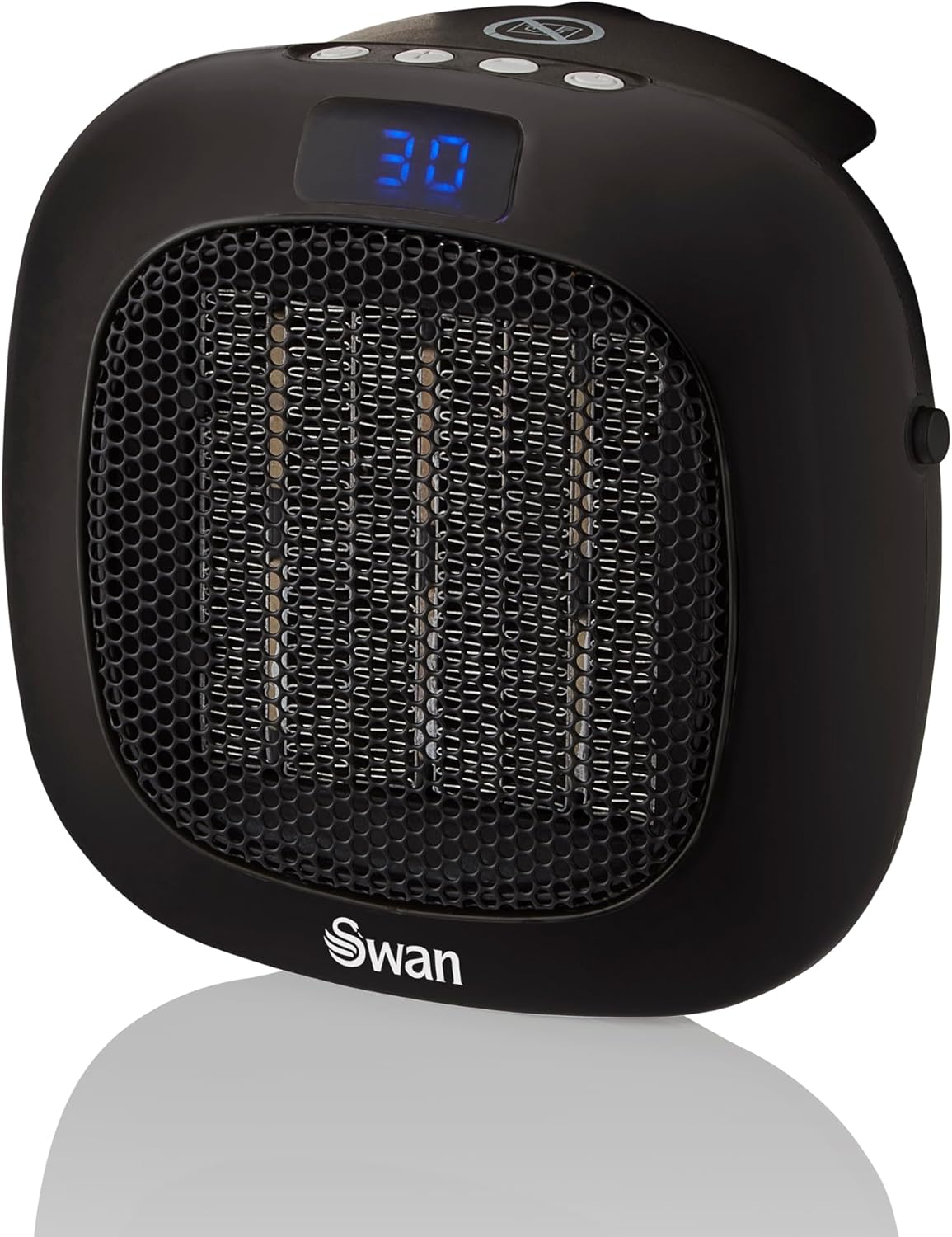 Swan SH27030N Horizontal Fan Heater with 2 Heat Settings, Adjustable Thermostat, 3000W, Black.